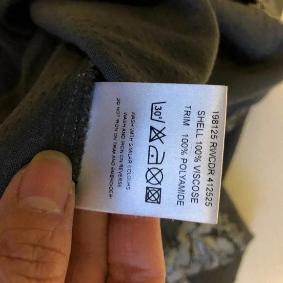 Y2K ASOS Floral Embroidery  Women 6 Midi Dress Gray Fairy Goth Romantic - Picture 7 of 7